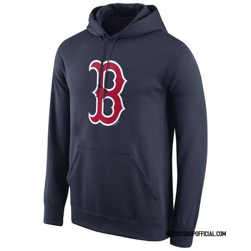 Men's Boston Red Sox Navy Logo Performance Pullover Hoodie